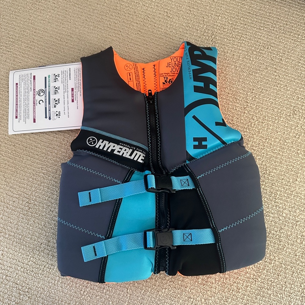 Hyperlite Wake Co - Kids Swim Vest - Blue and Black
